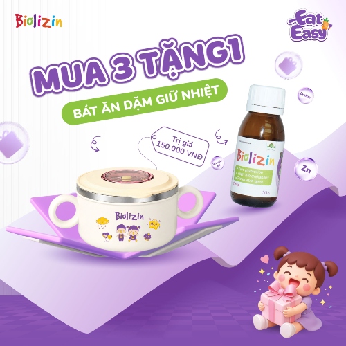 Mua 3 Biolizin tặng 1 bát ăn dặm giữ nhiệt