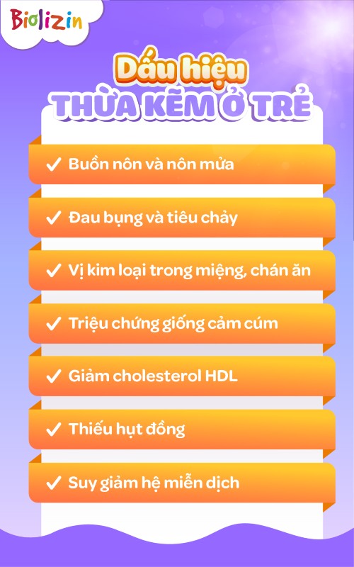 trẻ bị dư kẽm có sao không?