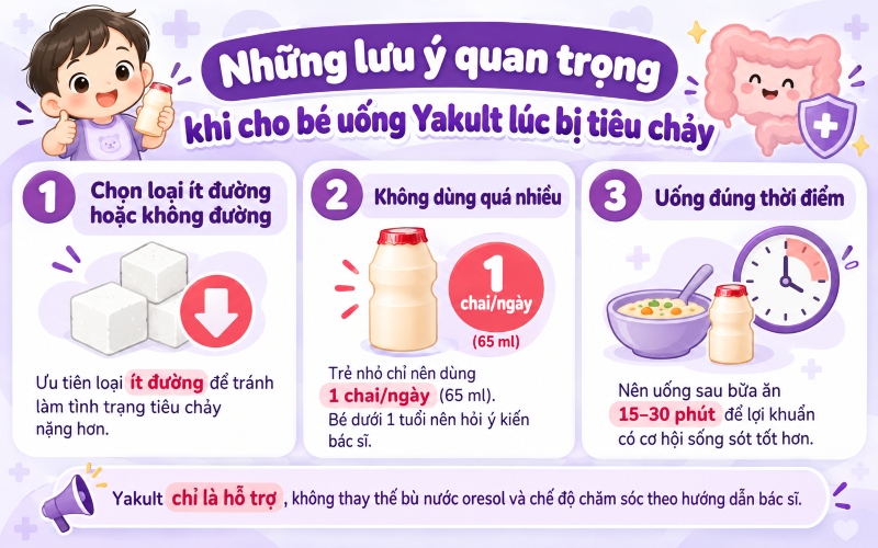 Cho bé uống Yakult cần lưu ý gì 