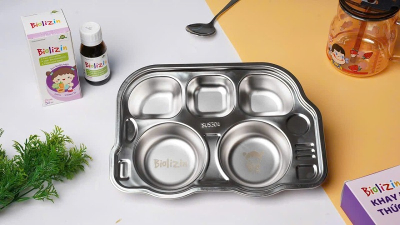 Khay ăn dặm Biolizin hình xe buýt
