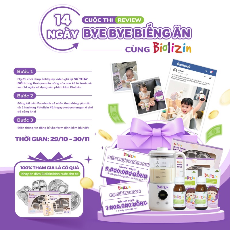 Cuộc thi Review: 14 NGÀY BYE BYE BIẾNG ĂN CÙNG BIOLIZIN
