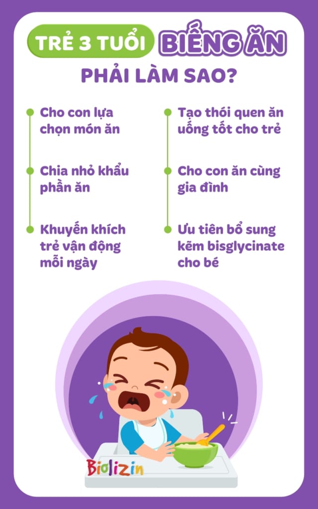 trẻ 3 tuổi biếng ăn phải làm sao infographic