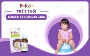 trẻ 3 tuổi đi ngoài ra nước màu vàng