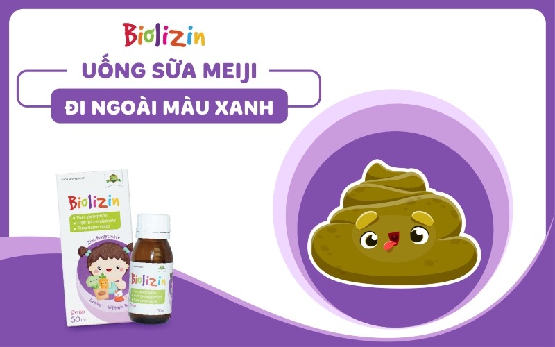 uống sữa meiji đi ngoài màu xanh thumb