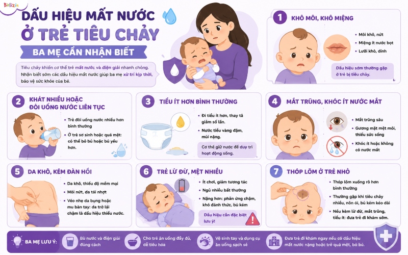 Dấu hiệu mất nước ở trẻ tiêu chảy 2