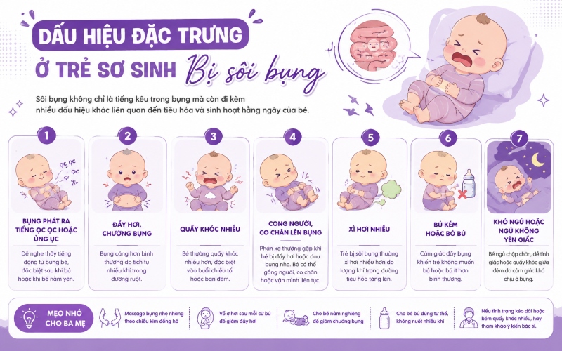mẹo dân gian chữa sôi bụng ở trẻ sơ sinh 1