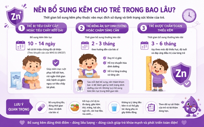 nên bổ sung kẽm cho trẻ trong bao lâu 2