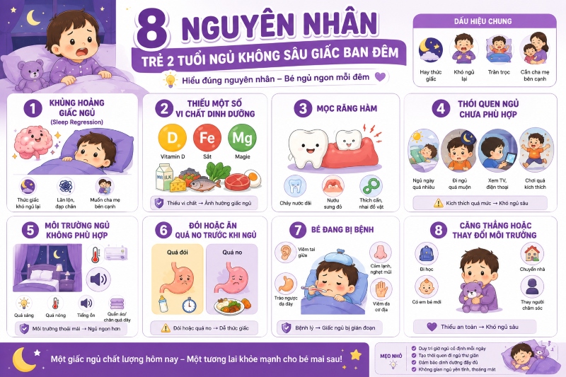 trẻ 2 tuổi ngủ không sâu giấc 2