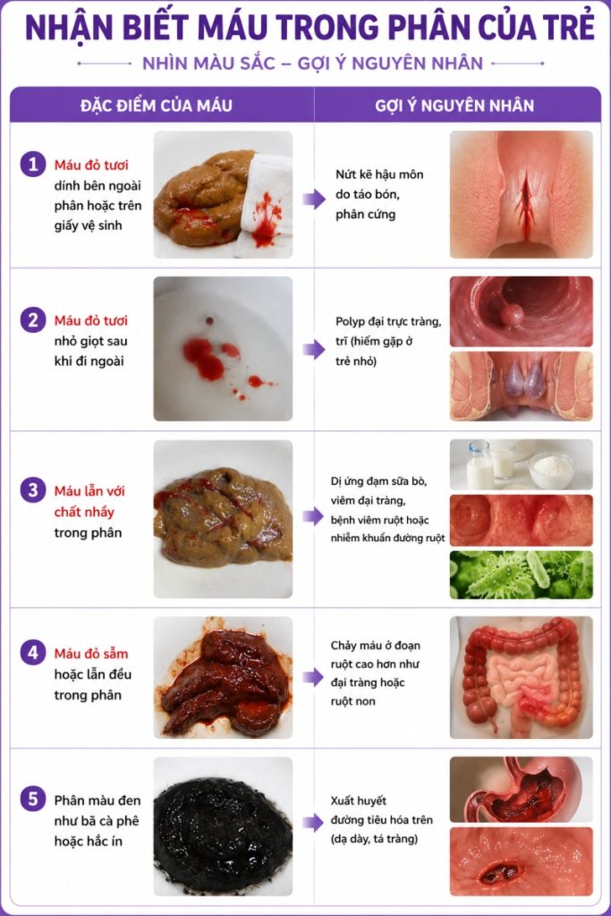 trẻ đi ngoài ra máu nhưng không sốt 3